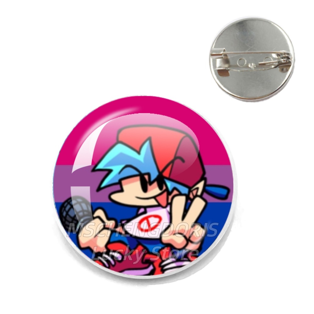 Gaming Accessories Gift For Boyfriend - Friday Night Funkin' Pins Boyfriend ronde